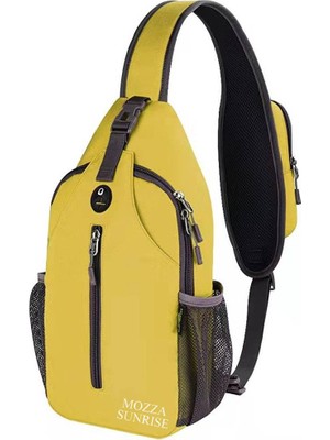 LS Crossbody Sling Sırt Çantası Sling Çanta Seyahat Yürüyüş Göğüs Çantası Sırt Çantası, Sarı (Yurt Dışından)