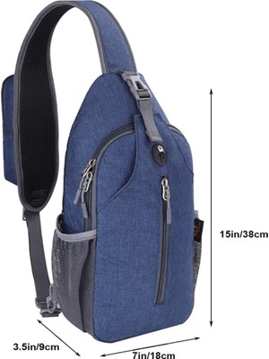 LS Crossbody Sling Sırt Çantası Sling Çanta Seyahat Yürüyüş Göğüs Çantası Sırt Çantası, Koyu Mavi (Yurt Dışından)