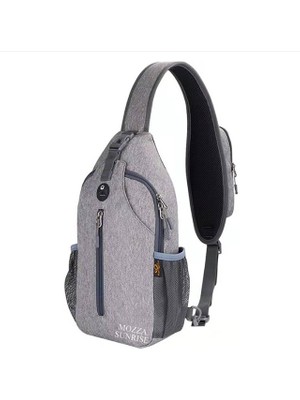 LS Crossbody Sling Sırt Çantası Sling Çanta Seyahat Yürüyüş Göğüs Çantası Sırt Çantası, Açık Gri (Yurt Dışından)