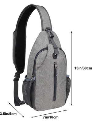 LS Crossbody Sling Sırt Çantası Sling Çanta Seyahat Yürüyüş Göğüs Çantası Sırt Çantası, Açık Gri (Yurt Dışından)