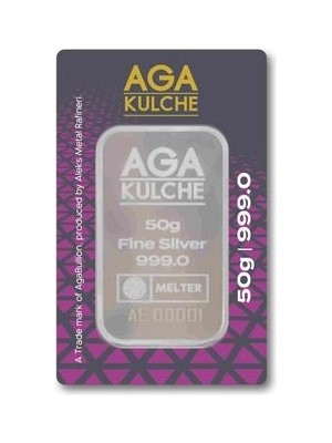 AgaKulche 50 Gram Külçe Gümüş (999.0)