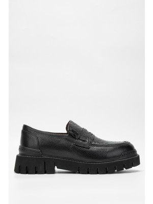 Tamer Tanca Erkek Deri Siyah Loafer Ayakkabı 698 1082-7 Erk Ayk SK23/24 Syh Fltr/ptn