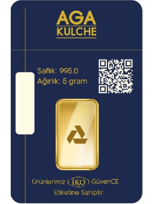 AgaKulche 5 Gram Altın 24 Ayar Külçe Altın