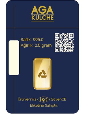 AgaKulche 2.5 Gram Altın 24 Ayar Külçe Altın