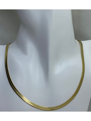 By Nur Takı-Aksesuar Çelik Gold Renk Itlyan Zincir Kolye 40CM