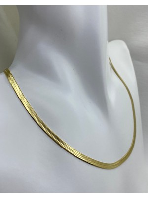 By Nur Takı-Aksesuar Çelik Gold Renk Itlyan Zincir Kolye 40CM