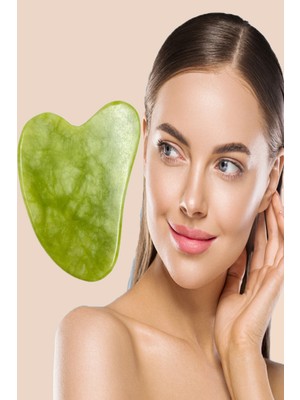 Mobee Yeşim Kalp Gua Sha Doğal Yüz Masaj Taşı
