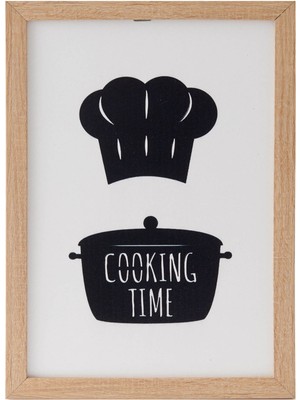 Özverler  Cooking Time Ahşap Çerçeveli Tablo - Beyaz - 25X35 cm