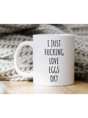 Bexdore Ben Sadece Yumurtaları Seviyorum - Yumurta Sevgilisine Hediye - Komik Kahve Kupa - Ingilizce Kupa