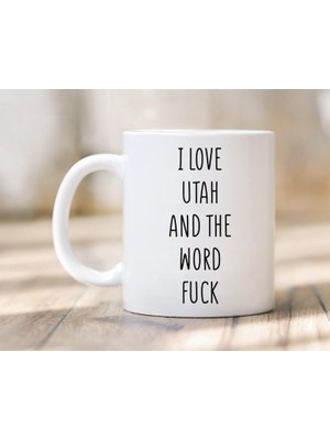 Bexdore Utah'ı Seviyorum Kupa - Utah Kupa - Komik Utah Hediyesi - Ingilizce Kupa Bardağı