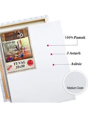 Art Picasso Yağlı Boya Hobi Boyama Seti 1 Paket 35X50 cm Tuval 12 Li Yağlı Boya Tüp Resim Paleti Fırça Seti 6 Lı