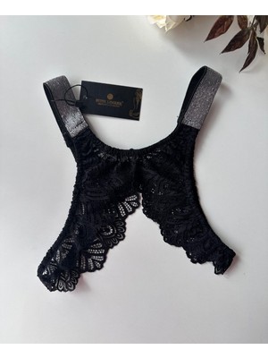 Intive Lingerie Siyah Dantelli Ağı/ Özel Bölgesi Açık Fantezi Külot - 9125