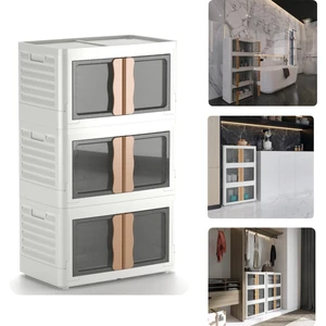 Hi-Box 3'lü Katlanabilir Istiflenebilir Çok Amaçlı Organizer Eşya Dolabı Saklama Kutusu Plastik