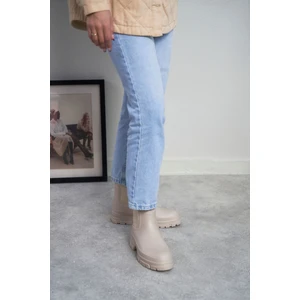 Nişantaşı Shoes Lera Koyu Bej Mat Su Geçirmez Içi Düz Taban Kadın Zara Bot