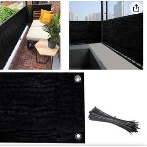 Balkon Demiri Perdesi Korkuluk Perdesi Siyah File 80 x 300