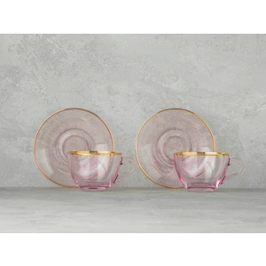 English Home Blaze Cam 4 Parça 2 Kişilik  Fincan Takımı Pembe