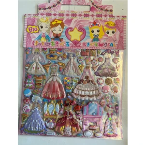 Airbrush Tattoo Büyük Boy Prenses Giydirme Sticker Yapışkanlı Eğitici Oyuncak Model 2