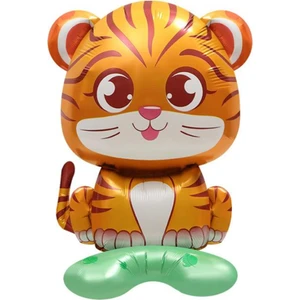 Patladı Gitti Safari Kaplan Figür Ayaklı Folyo Balon 48*50 cm