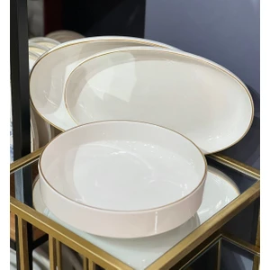 3'lü Istanbul Modern Gold Salata Kayık Kase Seti