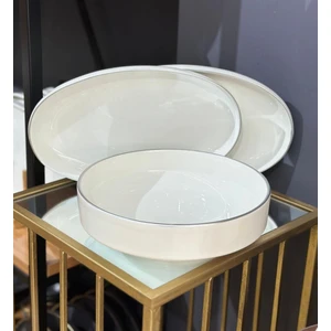 3'lü Istanbul Modern Gold Salata Kayık Kase Seti