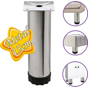 Metal Ayarlanabilir 15 cm Krom Destek Ayağı Mobilya Kanepe Baza Koltuk Dolap Sehpa Tv Ünitesi Ayağı