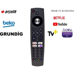 Ata Elektronik Arçelik Beko Grundıg TS9187R RC4353902/01 Netflıx Youtube Beınconnect Tv+ Tuşlu LCD LED Tv Kumanda   Netflıx Youtube Beınconnect Tv+ Tuşlu