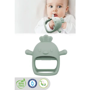 Meleni Baby Silikon Bebek Diş Kaşıyıcı - Diş Kaşıma Eldiveni Yenidoğan Dişlik Yeşil