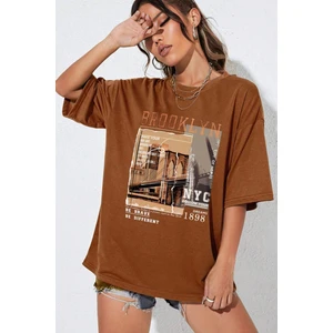 Only Trendwear Unisex Brooklyn Baskılı Tasarım Tshirt