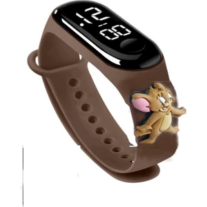 Dzc Kuzenler Avm Tom ve Jerry LED Dokunmatik Ekranlı Dijital Çocuk ve Genç Kol Saati Kahve (Akıllı Değiller)