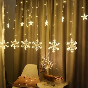 Kuzey Oyuncak Gün Işığı Salkım LED Işık Kar Tanesi Salkım Işık Yılbaşı Işığı Yılbaşı Süsleme Işığı 220V Eklemeli