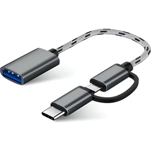Ulu Bilgisayar USB 3.0 Otg To Type-C Micro USB Data Şarj Çevirici Dönüştürücü Adaptör