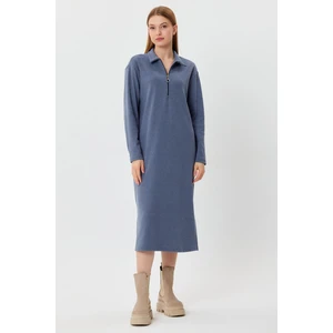Alexander Gardi Polo Yaka Fermuarlı Tunik Elbise (B23-00179)