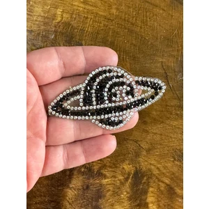 Gönülden Tasarım 8 x 4 cm Ütü Ile Yapışan Satürn Gezegen Arma Yama Dikiş Giyim Aksesuarı