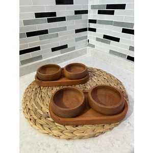 EF Ticaret 6' Lı Çerezlik Seti -Ağaç Dan Üretilmiş Ahşap Doğal Çerezlik