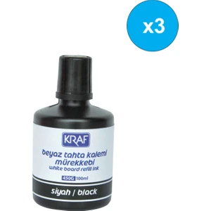 3 Adet Kraf Beyaz Yazı Tahtası Mürekkebi 100ML Siyah