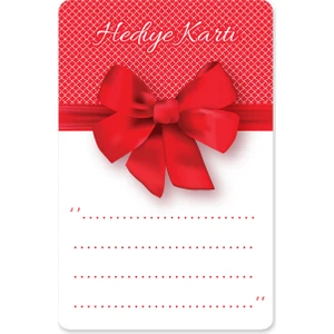 25 Adet 8,5x5,5 cm Baskılı - Hediye Notu Için Not Kartı / Oval Köşeli - (Özel Gün Kartı)