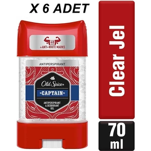 Old Spice Captain Clear Gel 70 ml x 6 Adet