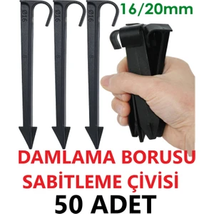 Mgf Plast 50 Adet Damla Sulama Hortumu Sabitleme Kazığı-Damlama Kazık-Plastik Kazık