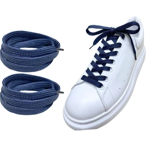 Exclusive 120 cm Yassı Spor Ayakkabı Bağcığı, Çift Katmanlı Örgülü Sneakers Bağcık, 1 Çift
