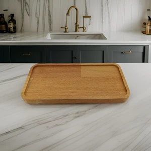 Royal Hediyelik 22x11cm Dikdörtgen Ahşap Yağdanlık Altlığı, Baharat, Sunum Standı, Çok Amaçlı Mutfak Tabağı