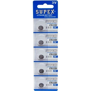 Supex CR1220 3 Volt 5 Li Lityum Pil Saat Pili Düğme Pil Cr 1220