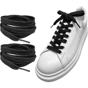 Exclusive 120 cm Yassı Spor Ayakkabı Bağcığı, Çift Katmanlı Örgülü Sneakers Bağcık, 1 Çift
