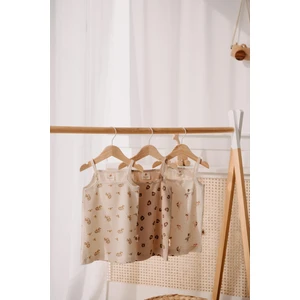 Babybek Collection  Premium Pamuklu 3'lü Kız Çocuk Atlet