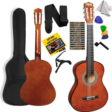 Midex CG-36BRW Kaliteli 36 Inç 3/4 Juniur Çocuk Gitarı 8-12 Yaş Arası (Çanta Askı Capo Nota Sticker