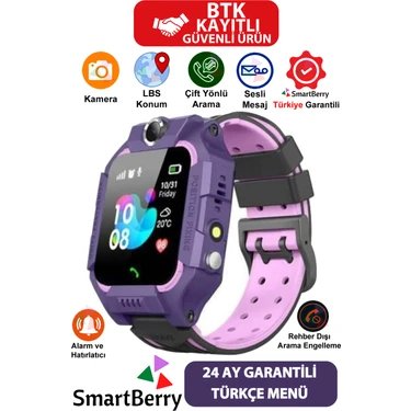 Smartberry Z2 LBS Konumlu Akıllı Çocuk Takip Saati Sim Kartlı Arama, Kameralı, Gizli Dinleme