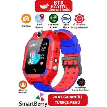 Smartberry Z2 LBS Konumlu Akıllı Çocuk Takip Saati Sim Kartlı Arama, Kameralı, Gizli Dinleme