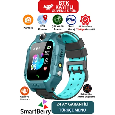 Smartberry Z2 LBS Konumlu Akıllı Çocuk Takip Saati Sim Kartlı Arama, Kameralı, Gizli Dinleme