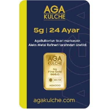 AgaKulche 5 Gram Altın 24 Ayar Külçe