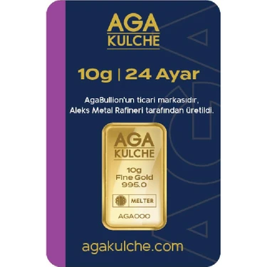 AgaKulche 10 Gram Altın (995) 24 Ayar Külçe Altın