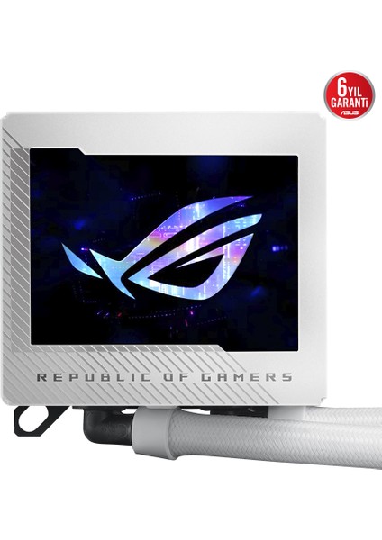 ASUS ROG RYUJIN III 240 ARGB OLED 3,5" LCD AURA SYNC RGB 3X NOCTUA IPPC 2000 PWM 120MM FAN SIVI CPU SOĞUTUCUSU BEYAZ